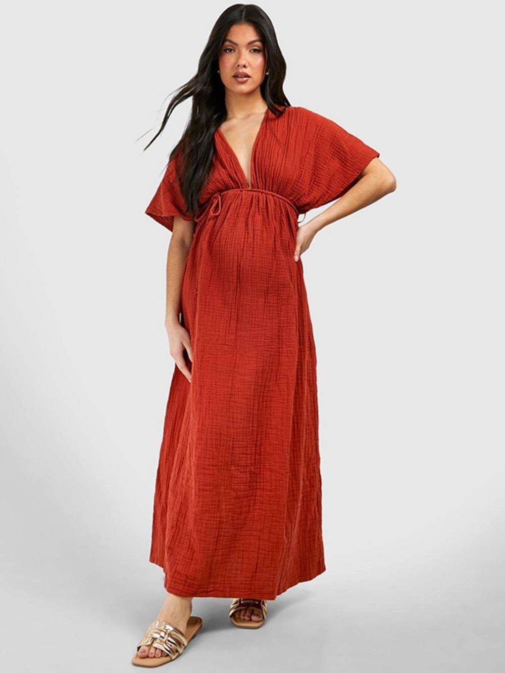 NWT Belted Maxi Dress Terracotta